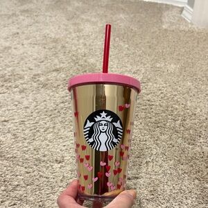 Starbucks Tiny Pink Hearts Acrylic Cold Cup, 16 oz.